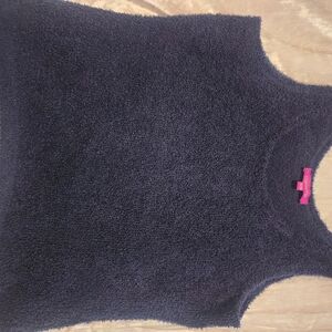 Cozy Black Sleeveless Fuzzy Top
